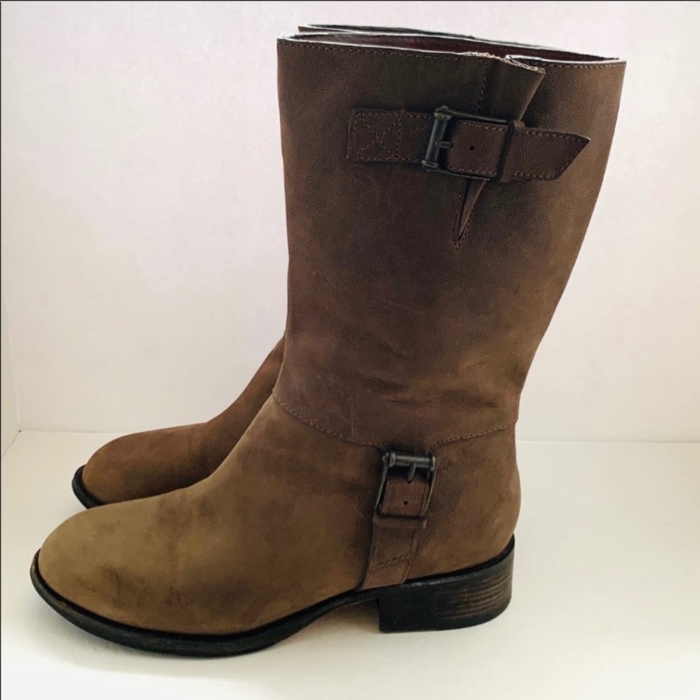 Cole Haan Leona Moto Boots Brown